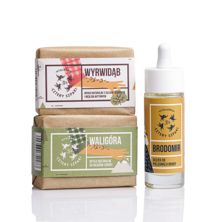 Zestaw Świąteczny 4 Szpaki - Mydło, Olejek do Brody | biotechsklep.pl