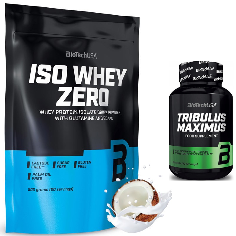 BioTechUSA Iso Whey Zero + Tribulus Maximus - Zestaw na masę mięśniową