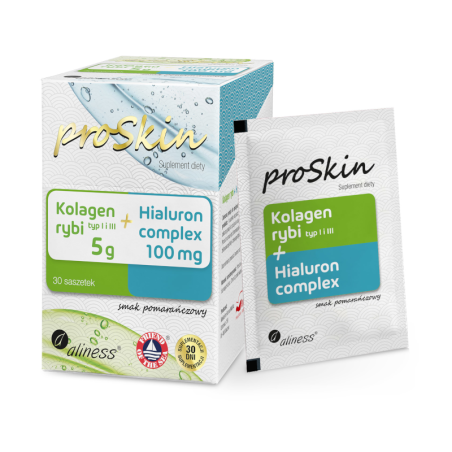 Aliness ProSkin Kolagen Rybi+ Hialuron 30sasz - Skóra, Włosy, Paznokcie
