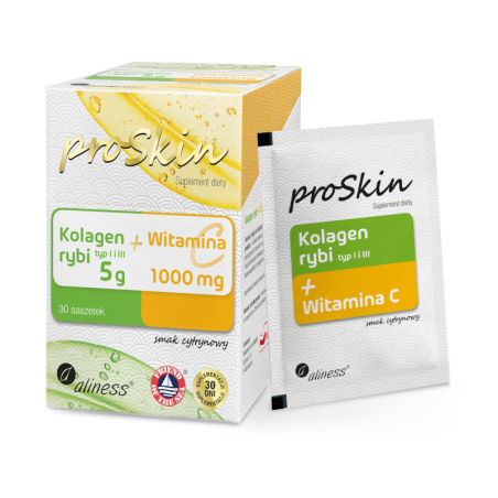 Aliness ProSkin Kolagen Rybi + Witamina C 30 sasz. | Biotechsklep.pl