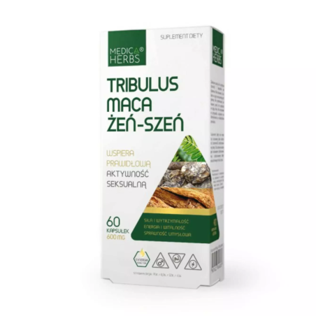 Medica Herbs Tribulus Maca Żeń-Szeń 60 kaps - Wsparcie Witalności