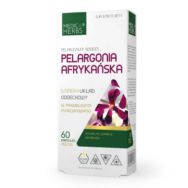 Medica Herbs Pelargonia Afrykańska - Wsparcie układu oddechowego