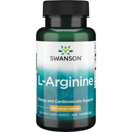 Swanson L-Arginine 500mg 100kaps - Wsparcie dla Serca i Układu Krążenia