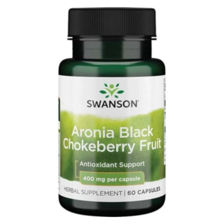 Swanson Black Chokeberry Fruit 400mg 60 kaps - Antyoksydanty i wsparcie odporności