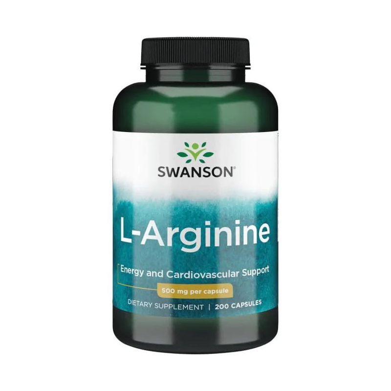 Swanson L-Arginina 500mg 200kaps - Energia i Pompa Mięśniowa