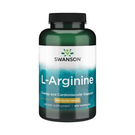 Swanson L-Arginina 500mg 200kaps - Energia i Pompa Mięśniowa