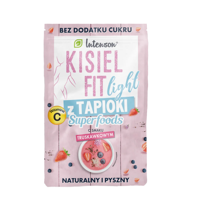 Intenson Kisiel Fit Truskawkowy 20g - Zdrowy deser bez cukru