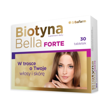 Erba Farm Biotyna Bella Forte 30tab - Zdrowe Włosy, Skóra i Paznokcie