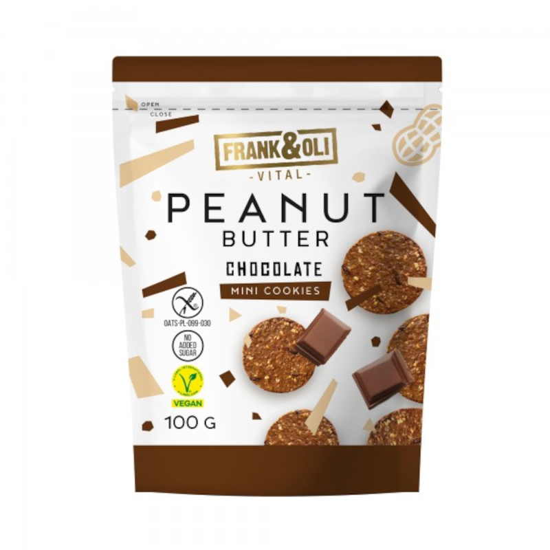 Frank&Oli Mini Cookies Choco-Peanut Butter 100g - Dietetyczne Ciasteczka