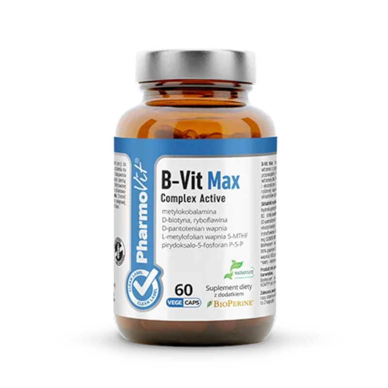 Pharmovit B-Vit Max Complex Active 60 kaps - Witamina B Complex