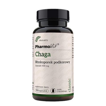 Pharmovit Chaga 400mg 90 kaps. - Wsparcie odporności i detoksykacji
