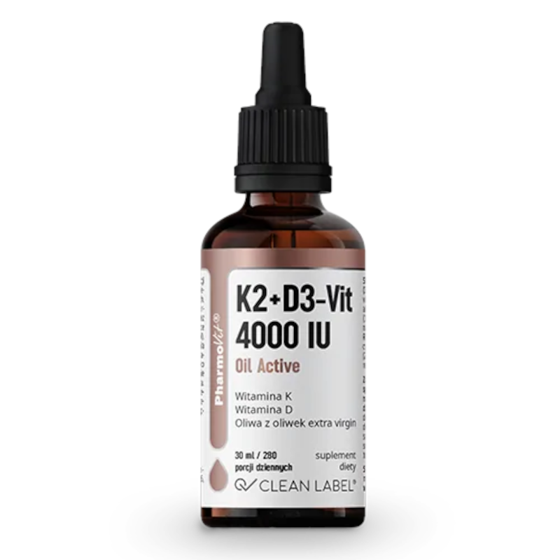 Pharmovit K2+D3-Vit Oil Active 30ml - Witamina D i K2 dla zdrowych kości i odporności