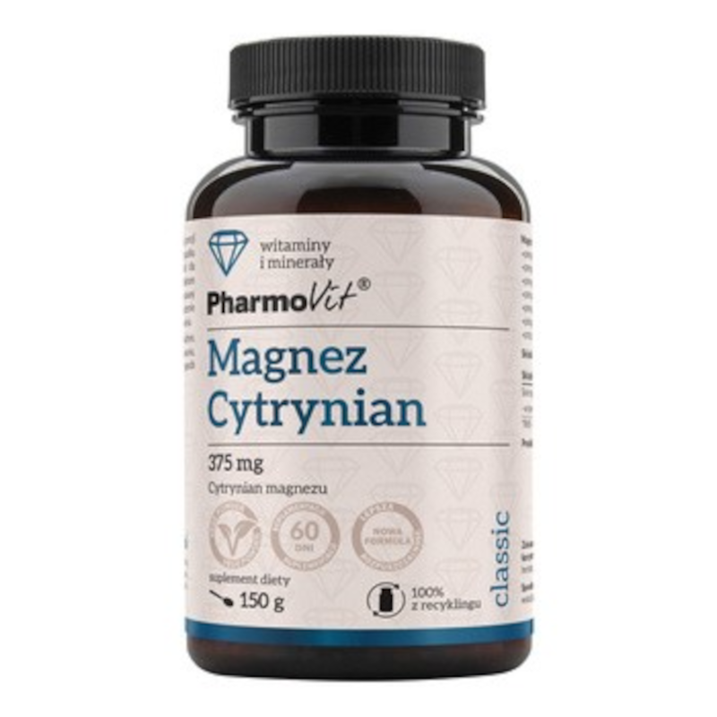 Pharmovit Magnez Cytrynian 375mg 150g - Suplement diety