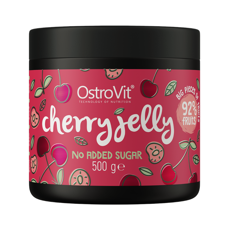 OstroVit Cherry Jelly - Frużelina Wiśniowa Bez Cukru 500g OstroVit Cherry Jelly - Frużelina Wiśniowa Bez Cukru 500g