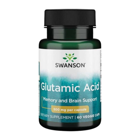 Swanson Glutamic Acid 500mg 60vcaps - Pamięć i Koncentracja