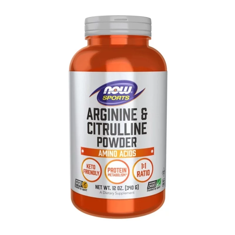 NOW Foods Arginine & Citrulline 340g - Wsparcie dla sportowców