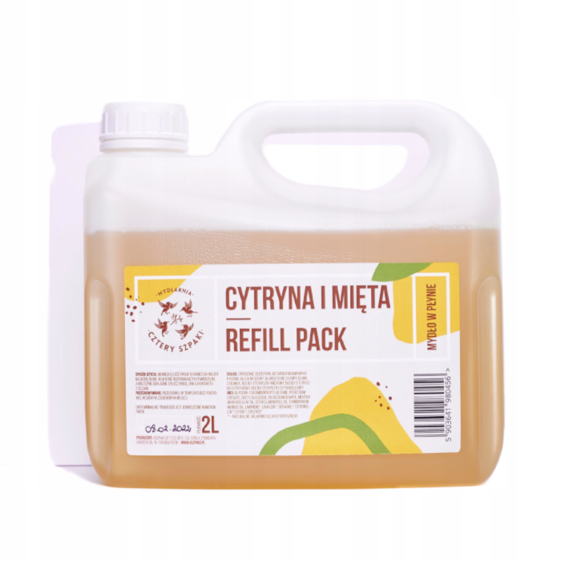 4 Szpaki Mydło w Płynie Cytryna i Mięta 2000ml - Naturalne i Orzeźwiające