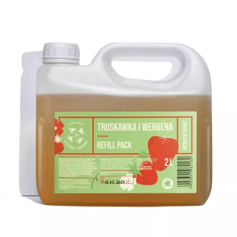 4 Szpaki Mydło w płynie Truskawka i Werbena 2000ml - Naturalna Pielęgnacja