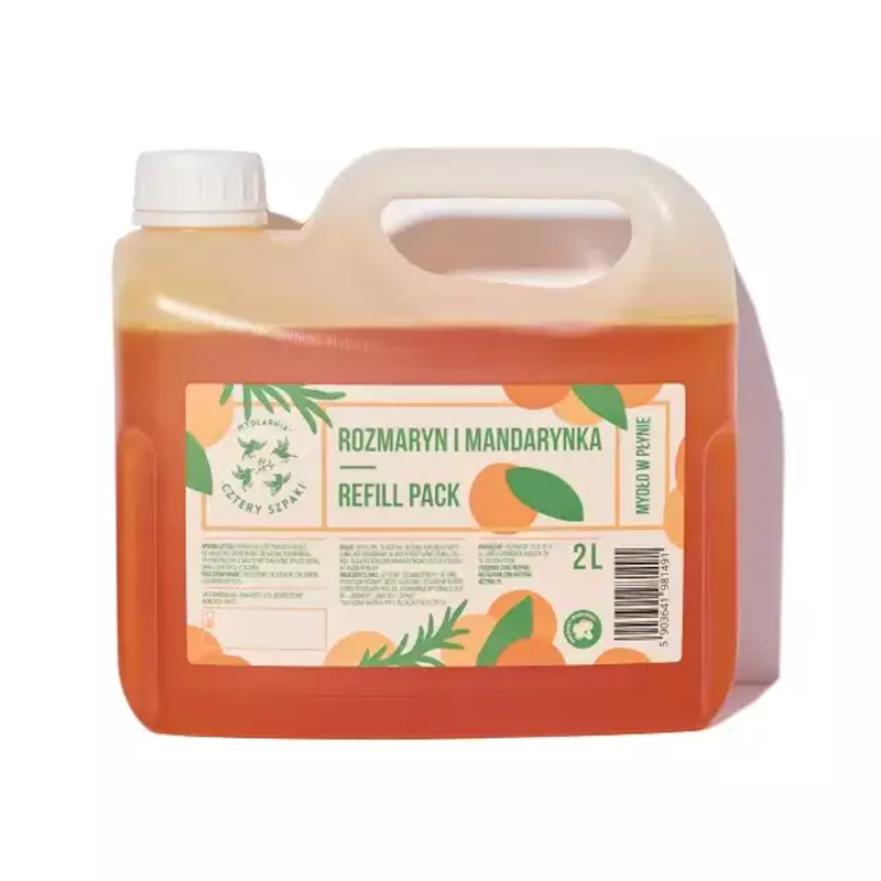 4 Szpaki Mydło w Płynie Rozmaryn Mandarynka 2000ml - Naturalne i Odświeżające