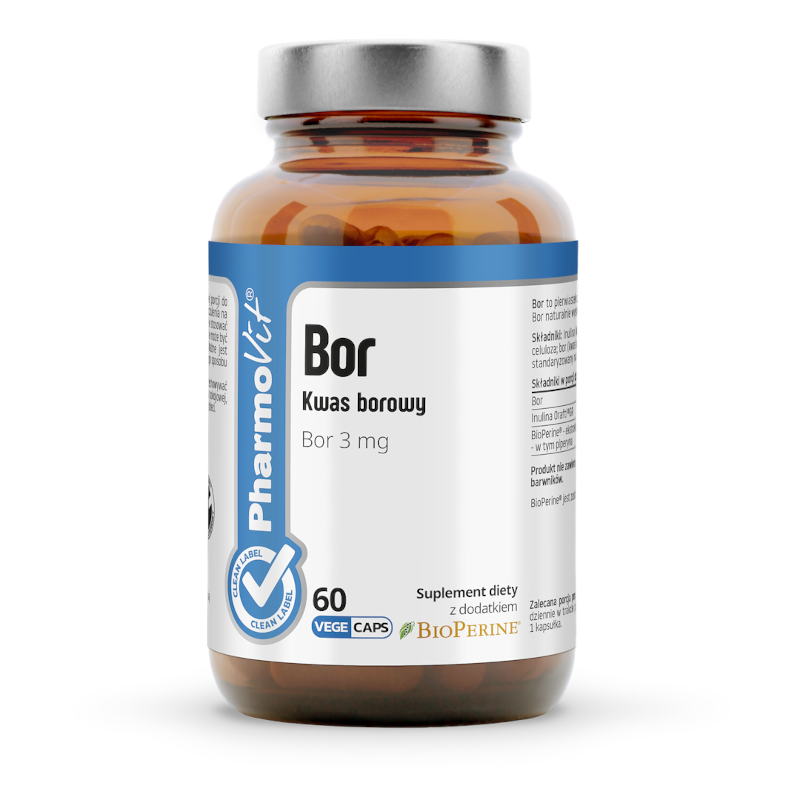 Pharmovit Bor Kwas Borowy 3mg 60 kaps – Wsparcie dla zdrowia i urody
