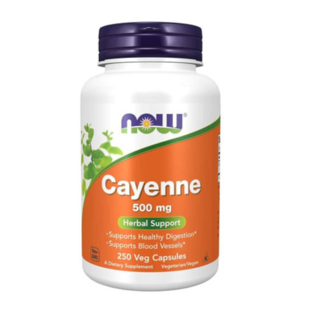 NOW Foods Cayenne 500mg 250vcaps - Wsparcie Krążenia