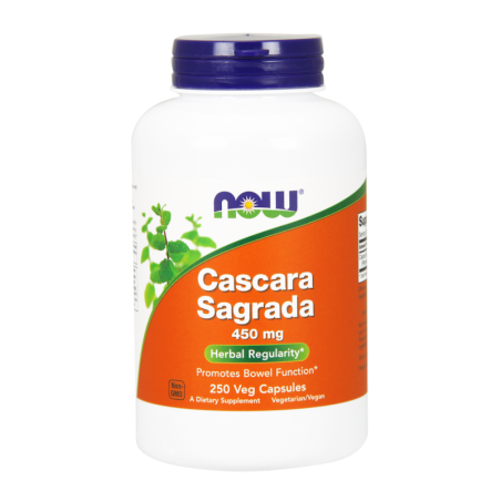 NOW Foods Cascara Sagrada 450mg 250vcaps - Naturalne wsparcie trawienia