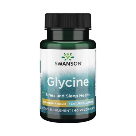 Swanson AjiPure Glicyna 500mg 60 kaps. - Wsparcie Snu i Regeneracji