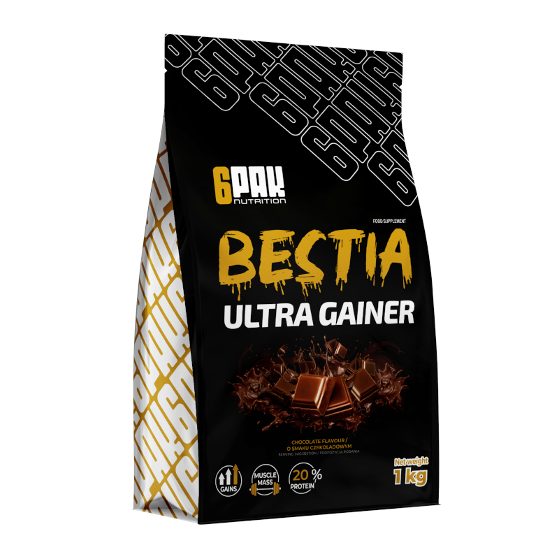 6PAK Nutrition Bestia Ultra Gainer 1000g - Gainer na masę mięśniową