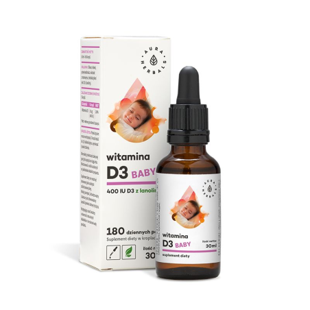 Aura Herbals Witamina D3 Baby 30ml - Witamina D dla dzieci
