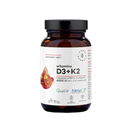 Aura Herbals Witamina D3 4000 IU + K2 - 90 kapsułek