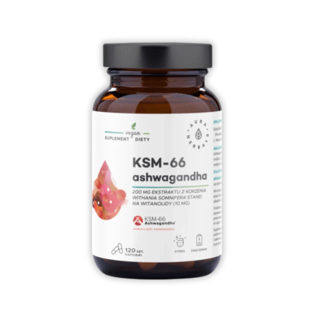Aura Herbals Ashwagandha KSM-66 120 kaps - Adaptogen na stres