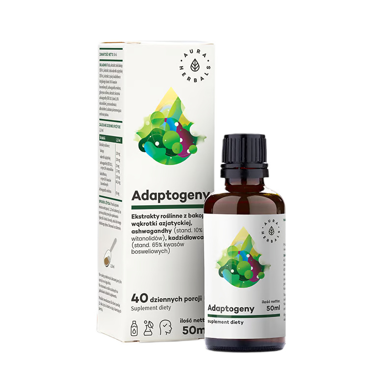 Aura Herbals Adaptogeny 100% 50ml - Naturalne wsparcie w stresie