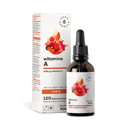 Aura Herbals Witamina A Forte MCT olej 50ml - wsparcie wzroku, skóry i odporności