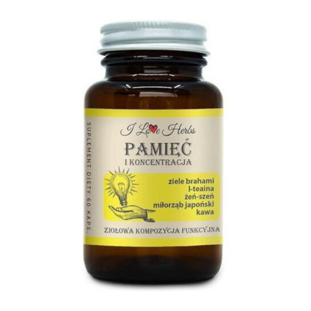 I love Herbs Pamięć i Koncentracja 60 kaps - naturalne wsparcie dla mózgu