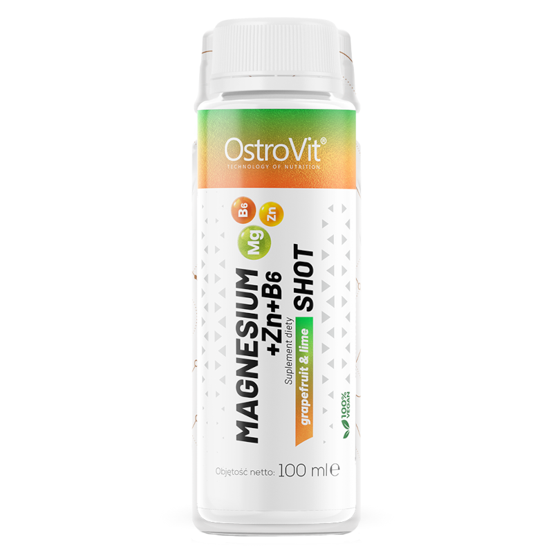 OstroVit Magnesium + Zn + B6 Shot grapefruit-lime 100ml - Magnez, cynk i B6 w płynie