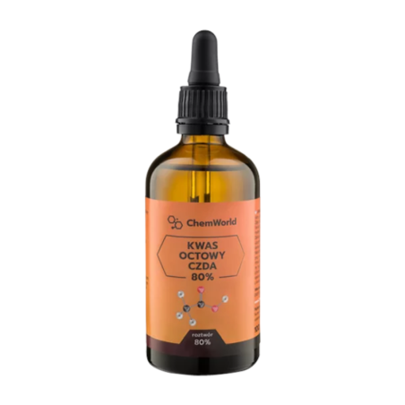 ChemWorld Kwas Octowy 80% CZDA 100ml - Czysty Kwas Octowy do Laboratorium