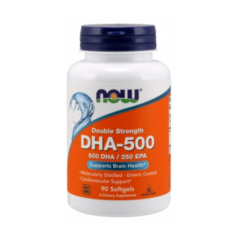 NOW Foods Omega-3 DHA-500 90 softgels | Wsparcie dla mózgu i serca