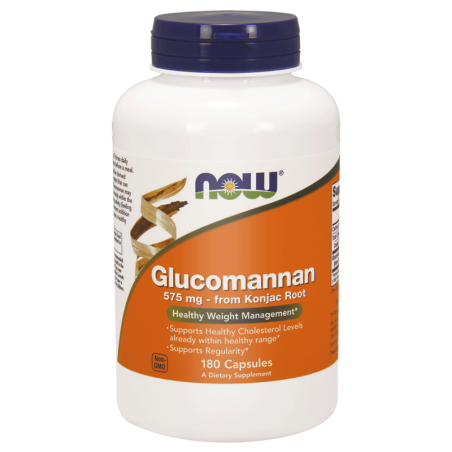 NOW Foods Glucomannan 180 kapsułek - Wsparcie trawienia i kontroli wagi