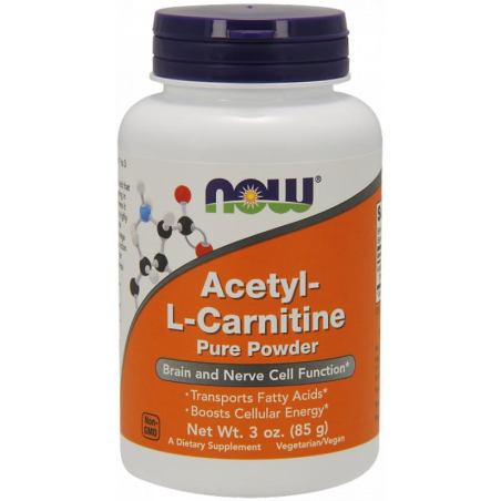 NOW Acetyl L-Carnitine Pure Powder 85g - Wsparcie Pamięci i Koncentracji