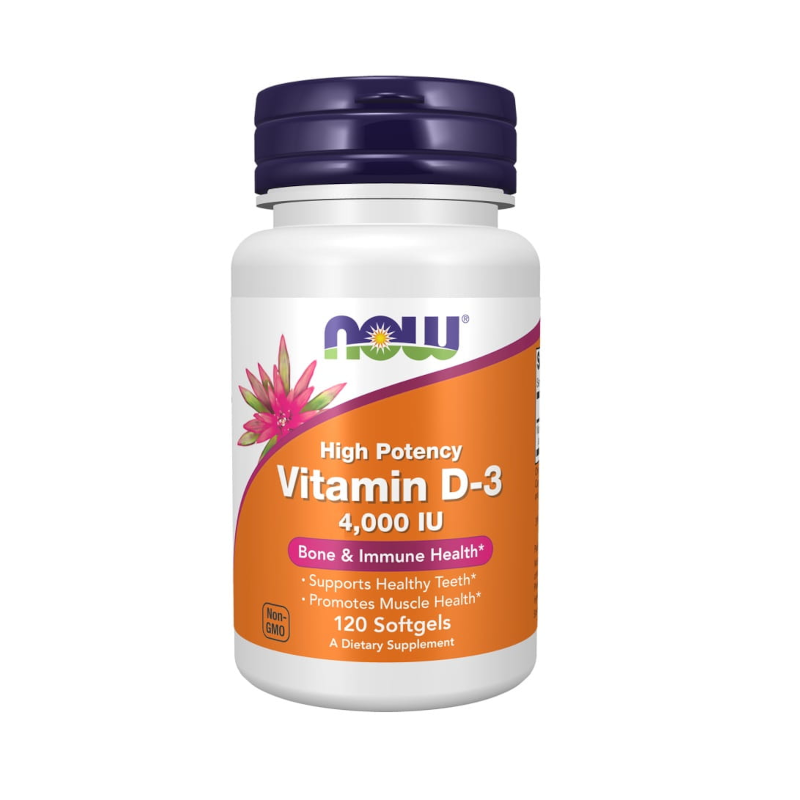 NOW Foods Witamina D-3 4000 j.m. 120 kaps - Witamina D na odporność