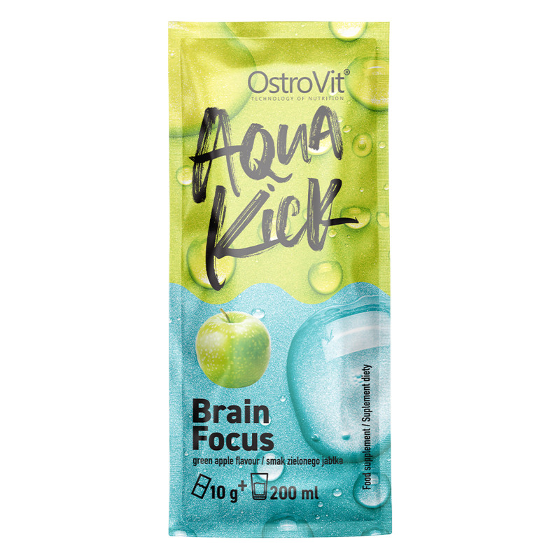 OstroVit Aqua Kick Brain Focus Green Apple 10g - Koncentracja i Pamięć