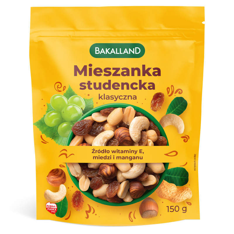 Bakalland Mieszanka Studencka 150g - Zdrowa Przekąska | biotechsklep.pl