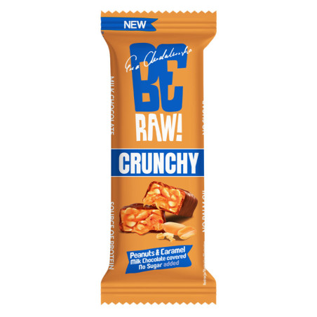 BeRAW Crunchy Peanuts & Caramel 40g - Baton Energetyczny