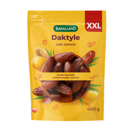 Bakalland Daktyle Suszone 400g - Zdrowa Przekąska