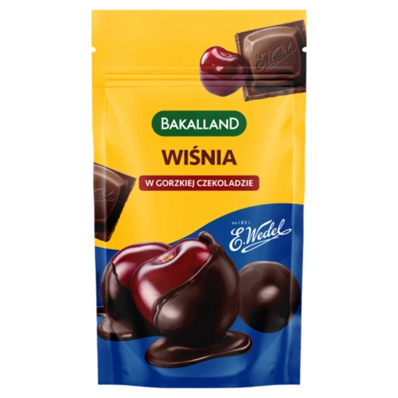 Bakalland Wiśnia w Gorzkiej Czekoladzie 74g | Zdrowa przekąska