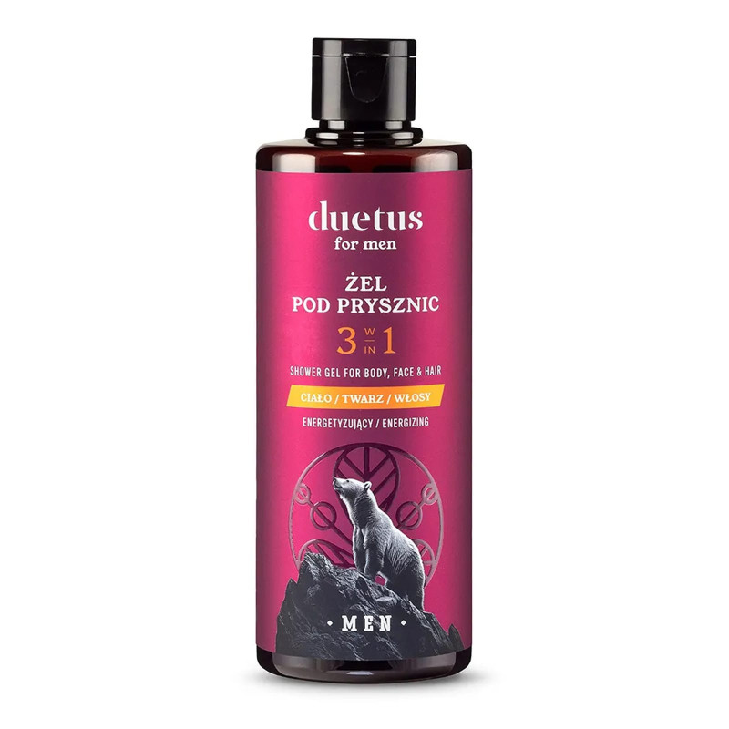 DUETUS FOR MEN Żel pod prysznic 3w1 300ml - Energetyzujący żel dla mężczyzn