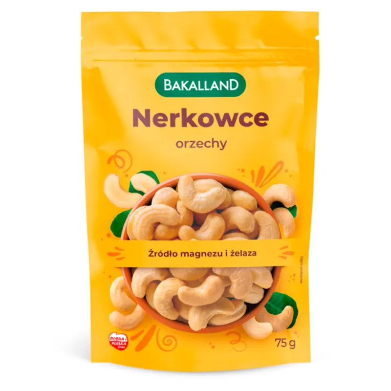 Bakalland Orzechy Nerkowca 75g - Zdrowa przekąska pełna energii