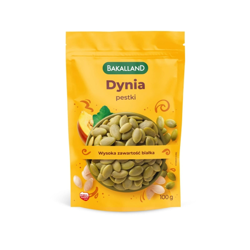 Bakalland Pestki Dyni 100g - Zdrowa Przekąska | biotechsklep.pl