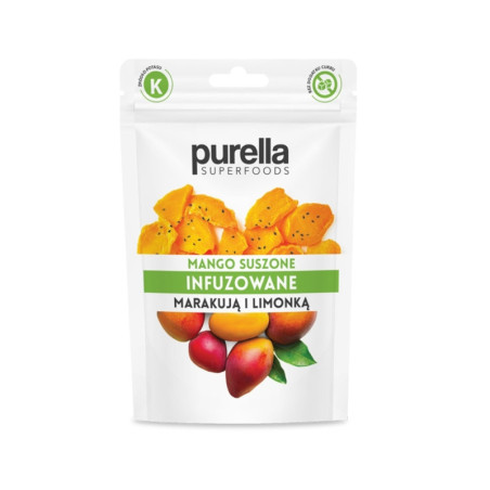 Purella Mango Infuzowane 55g - Zdrowa przekąska z mango