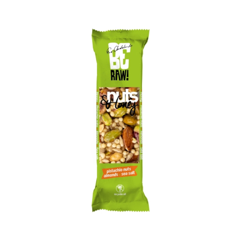 BeRAW Nuts&Honey Bar 30g - Baton energetyczny z orzechami i miodem